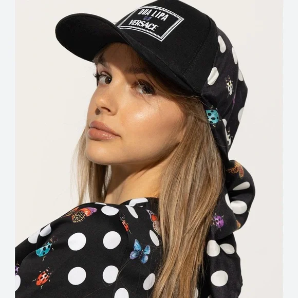 VERSACEX Dua Lipa Printed Silk Butterfly Cap display picture 3